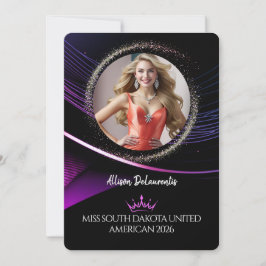 Convites Glimmer Dust Premium Pageant Promo Card