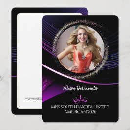 Convites Glimmer Dust Premium Pageant Promo Card