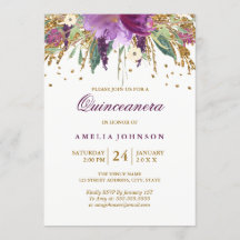 Gliteira Floral Ametist Quinceanera