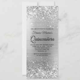 Convites Gliteria Silver Foil Quinceañera