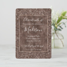 Convites Glitor de Impressão Castanho-Leopardo-Castanho