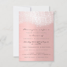 Convites Glitter Branca Rosa Dourada Bridal Doce 16º