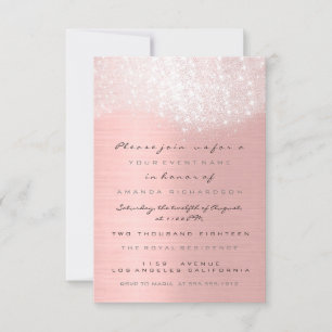 Convites Glitter Branca Rosa Dourada Bridal Doce 16º