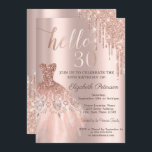 Convites Glitter Chic Drives Rosa de vestir aniversário de<br><div class="desc">Um moderno,  chique e glamouroso com brilho no fundo rosa dourado.</div>