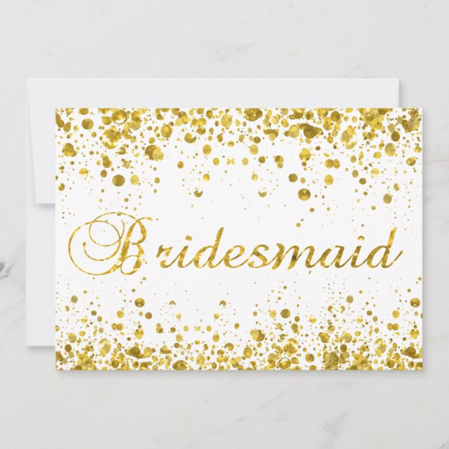 Convites Glitter Confetti | Be My Bridesmaid (Frente)
