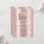 Convites Glitter Confetti Dust Rosa Dourado 18º Aniversário<br><div class="desc">Um moderno,  chique e glamouroso com confete brilhante sobre um fundo rosa dourado.</div>