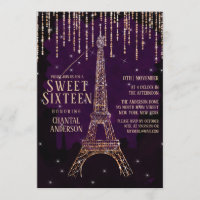Glitter de Aquarela Paris Torre Eiffel Sweet 16