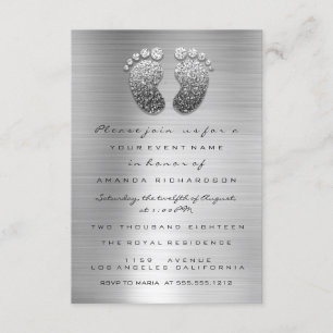 Convites Glitter de Faísca Coloca Pé de Chá de fraldas de C