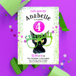 Convites Glitter de Glitter Glitter Preto Verde Rosa Girass