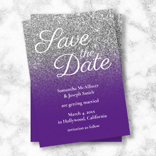 Convites Glitter de Ombre Roxo Real Salve a Data