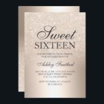 Convites Glitter de ouro mágico metálico Sweet 16<br><div class="desc">Um design de folha metálica glitter ombre,  glitter-glitter-glíbril,  com elegante tipografia de caligrafia,  para 16 anos de convite,  perfeito doce dezesseis</div>