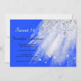 Convites Glitter De Vestido De Espancamento Azul De Prata D