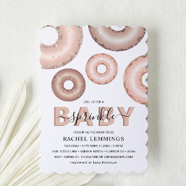 Convites Glitter Donut Baby Sprinkle Menina Chás de Bebê