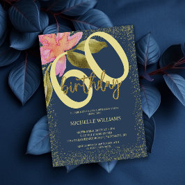 Convites Glitter Dourado Aquarela Floral Chic Invita