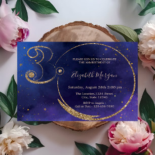 Convites Glitter Dourado Chic Número Confetti aniversário