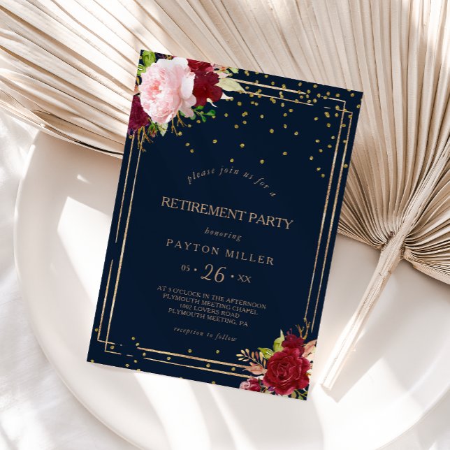 Convites Glitter Dourado Geométrico - Festa de Reforma Verm (Criador carregado)