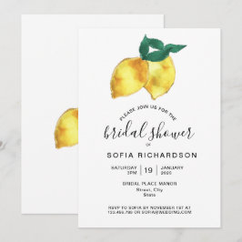 Convites Glitter Dourado Lemon Citrus Greenery Summer