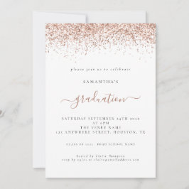 Convites Glitter Dourado para Rosa de Graduação Elegante 20