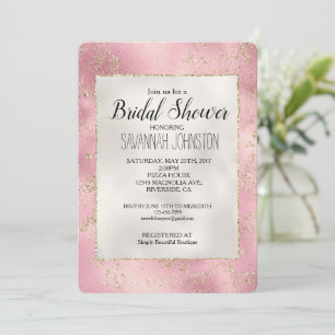 Convites Glitter Dourado Rosa Glitz Pérola Branca