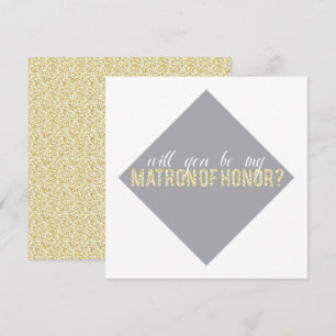 Convites Glitter Dourado Você será a minha Matriz de Honra?