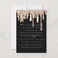 Glitter Drips Rosa Black Bridal Doce Negra-Dourada
