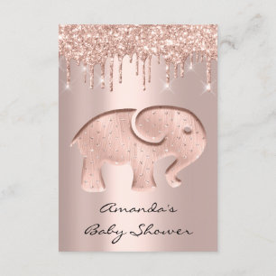 Convites Glitter Drivers Rosa Chá de fraldas Elefante