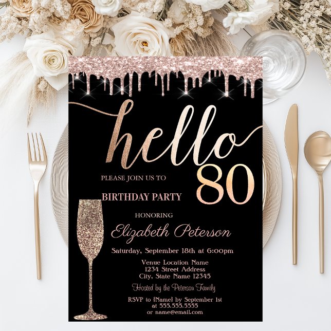 Convites Glitter Drives, 80 De Vidro (Criador carregado)