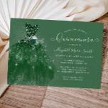 Convites Glitter Emerald Green Silver Dress Quinceanera<br><div class="desc">Cinza Silver Verde Elegante Moderno Emerald Brilhante Glitter Sparkle Vestido Floral Gown Quinceanera 15 de Aniversário</div>