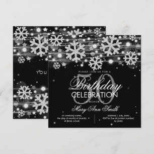 Convites Glitter Glam 50º Aniversário do Silver Black Win