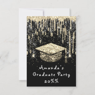 Convites Glitter Glitter Burgund Dourado do formando