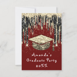 Convites Glitter Glitter BurgundGold Confetti do formando