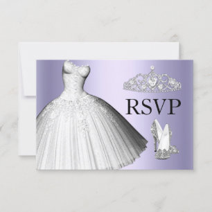 Convites Glitter Glitter Dress & Heels Quinceanera RSVP
