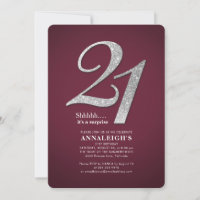 Glitter Glitter Glam Burgundy aniversário de 21 an