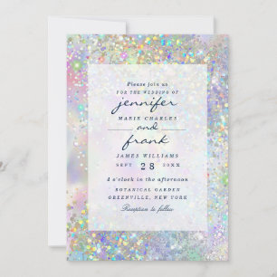 Convites Glitter Holográfico do Pastel Elegante