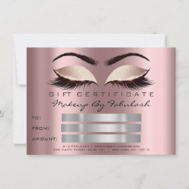 Convites Glitter Lashes Dourados Faísca de Certificado de M