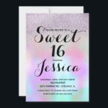 Convites Glitter Líquido De Tinta Docente 16<br><div class="desc">Padrão de Tinta Líquida Colorida Colorida do Mármore Colorida do Candy 16 Convites Doce</div>