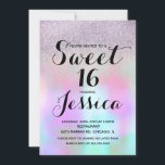 Convites Glitter Líquido De Tinta Docente 16<br><div class="desc">Padrão de Tinta Líquida Colorida Colorida do Mármore Colorida do Candy 16 Convites Doce</div>