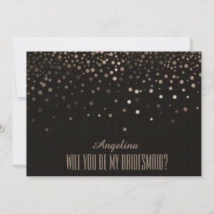 Convites Glitter Negro, será minha dama de honra?