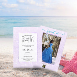 Convites Glitter púrpura elegante doce 16