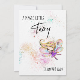 Convites *~* Glitter Rainbow Baby Fairy Chá Invite