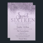 Convites Glitter Roxo Sparkle Sweet 16 Aniversário<br><div class="desc">Glitter Roxo Sparkle Sweet 16 Aniversário Convite</div>