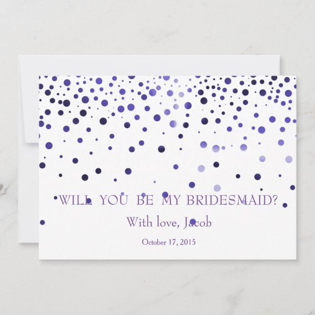 Convites Glitter Roxo Você Será Minha Porta-Pontas (Frente)