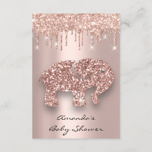 Convites Glitter Spark Drives Rosa Chá de fraldas Elefante