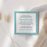 Convites Glittery Bat Mitzvah Light Blue e Prata<br><div class="desc">Este convite do Bat Mitzvah de tendência apresenta brilho falso cintilante em camadas sobre um fundo de cor sólida. Use o formulário modelo para adicionar suas próprias informações. A Ferramenta Design pode ser usada para alterar o estilo,  a cor e o layout da fonte.</div>