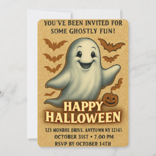 Convites Glittery Ghost Halloween Party