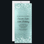 Convites Glittery Pale Turquoise Foil 50th Birthday<br><div class="desc">Um convite de 50 anos glamouroso para ela para impressão ou download digital. Espuma espumosa falsa com espuma esparsa contra um fundo de folhas de metal esfregado de cor azul-turquesa. Personalize a caligrafia e os estilos de fonte, cor e tamanho, conforme necessário, para criar seu próprio convite para sua glamourosa...</div>