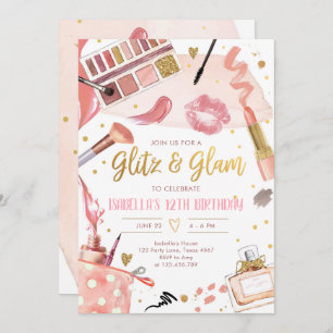 Convites Glitz Glam Glamor Spa Party Makeday