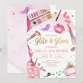 Convites Glitz Glam Glamor Spa Party Makeday 