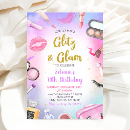 Convites Glitz Glam Glamor Spa Party Makeday