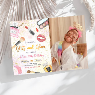 Convites Glitz Glam Glamor Spa Party Makeup Aniversário Fot